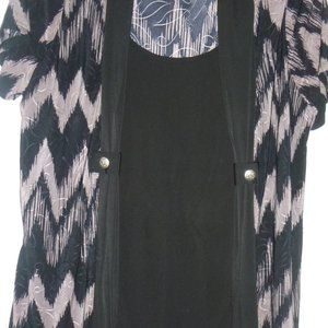Womens- Open front cardigan with attached shell